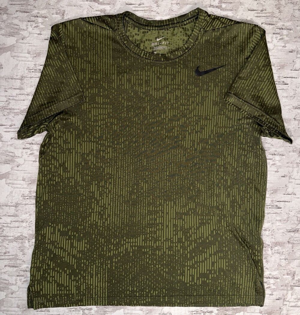 Nike Dri-Fit Green Digital Camo Athletic T-shirt Men's Medium